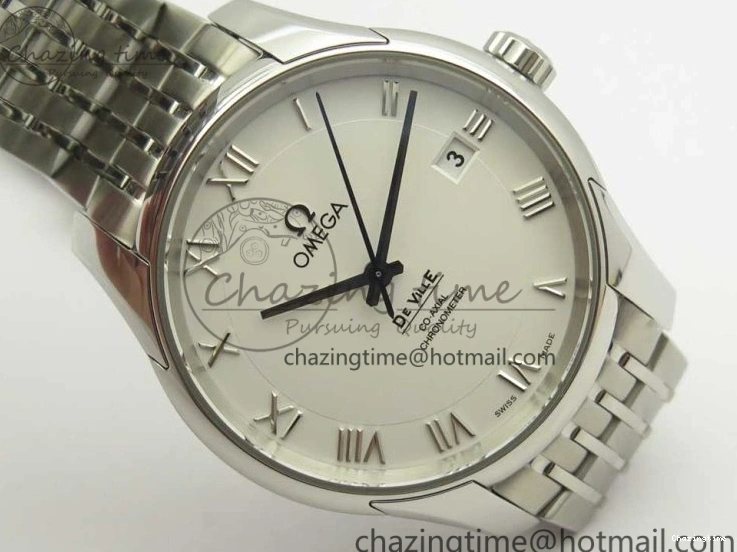 0403 De Ville Hour Vision 41mm SS VSF 1:1 Best Edition White Dial on SS Bracelet A8500 Super Clone Casual 7946